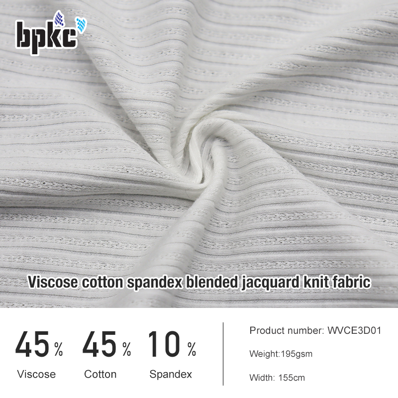 Viscose  cotton  spandex blended jacquard knit fabric